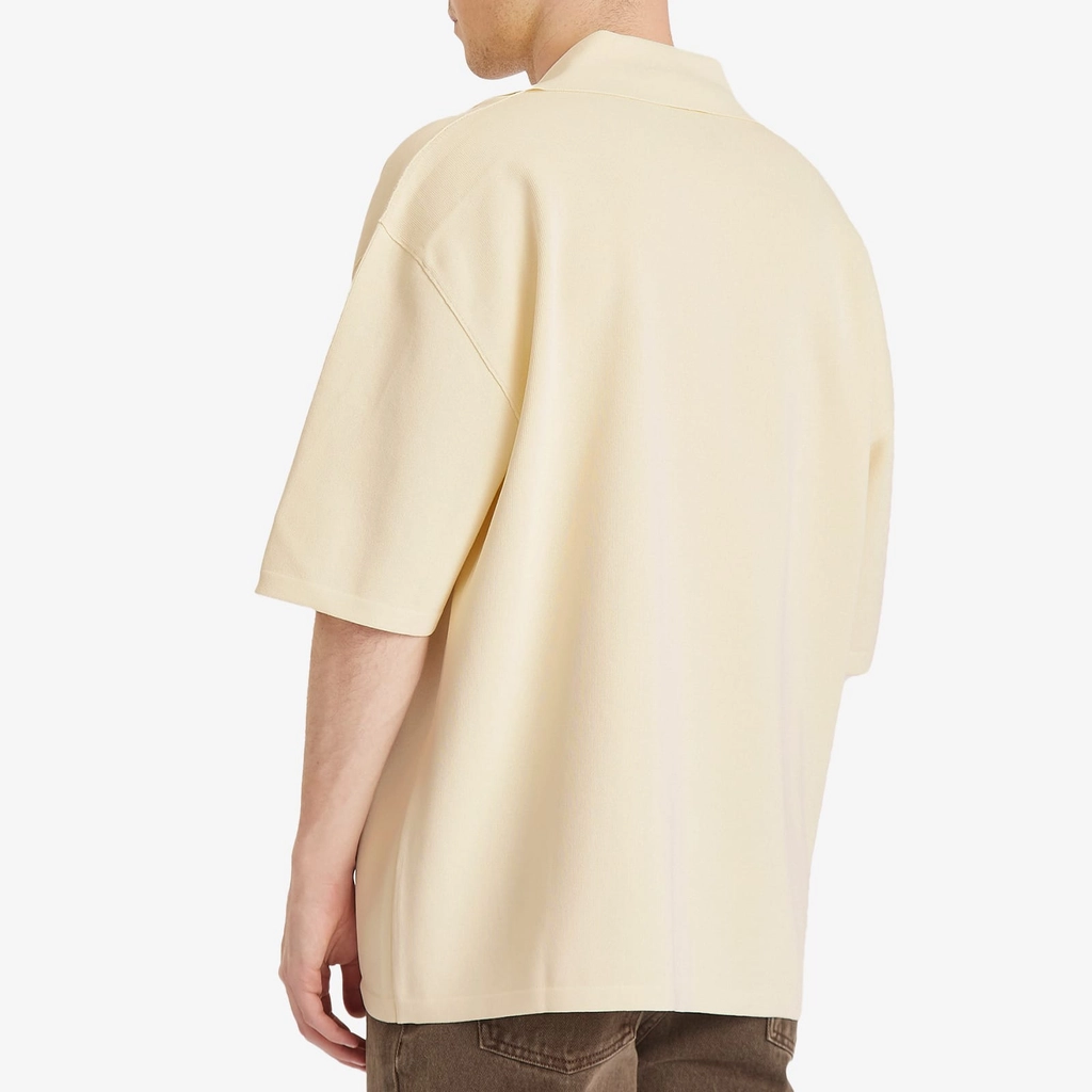 AMI Paris Men's Short Sleeve Polo White Cream